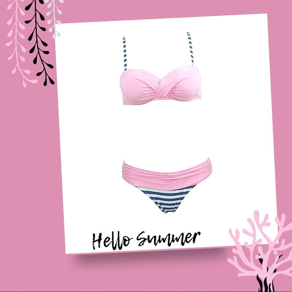 2-Pc Striped PushUp Underwire Bikini NWT - Picture 9 of 10